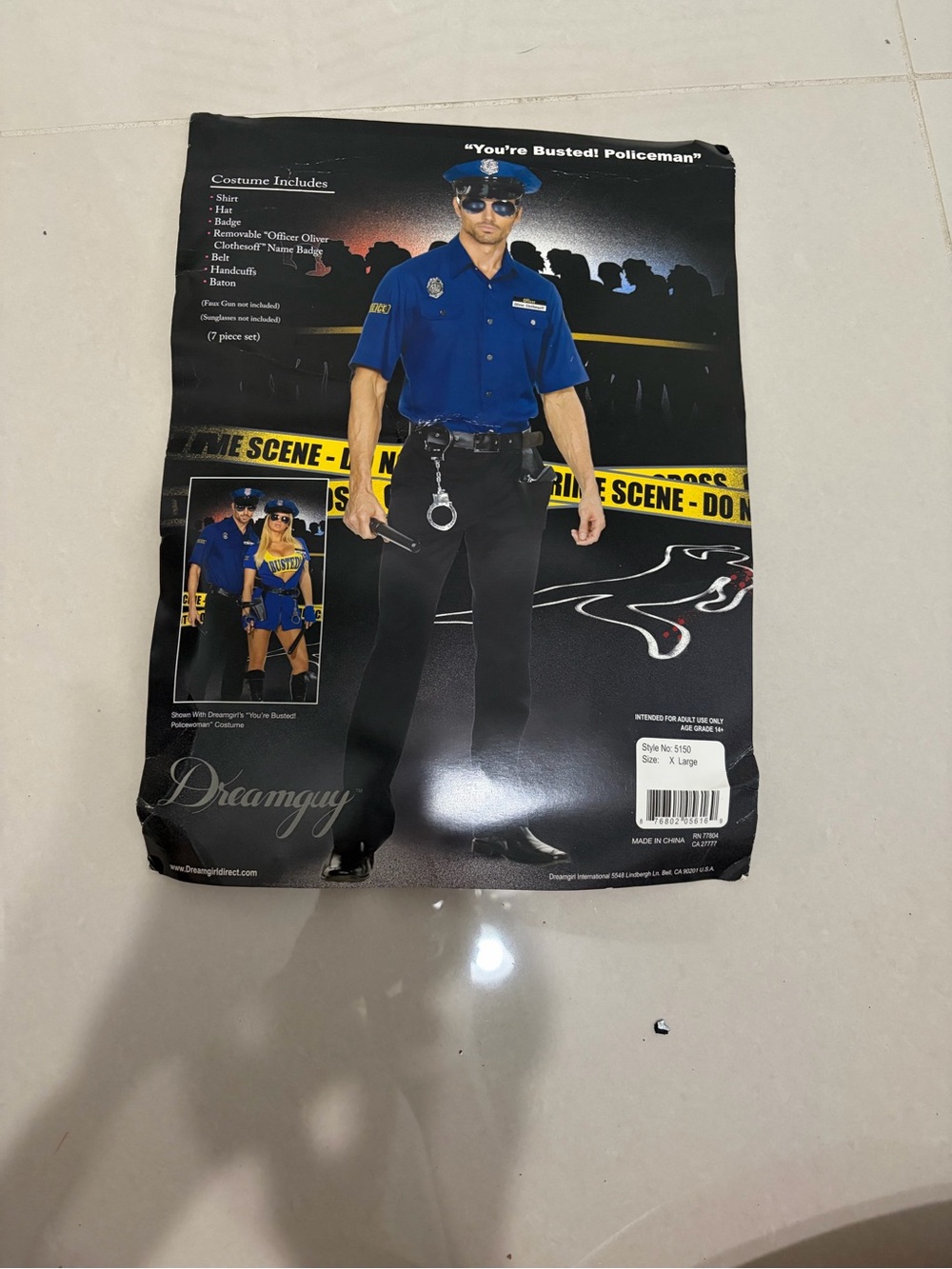 Blue Police Costume Shirt with Black Pants - Dreamgirl